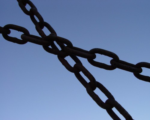 Crossing chain links