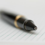 ballpoint pen with shallow depth of field